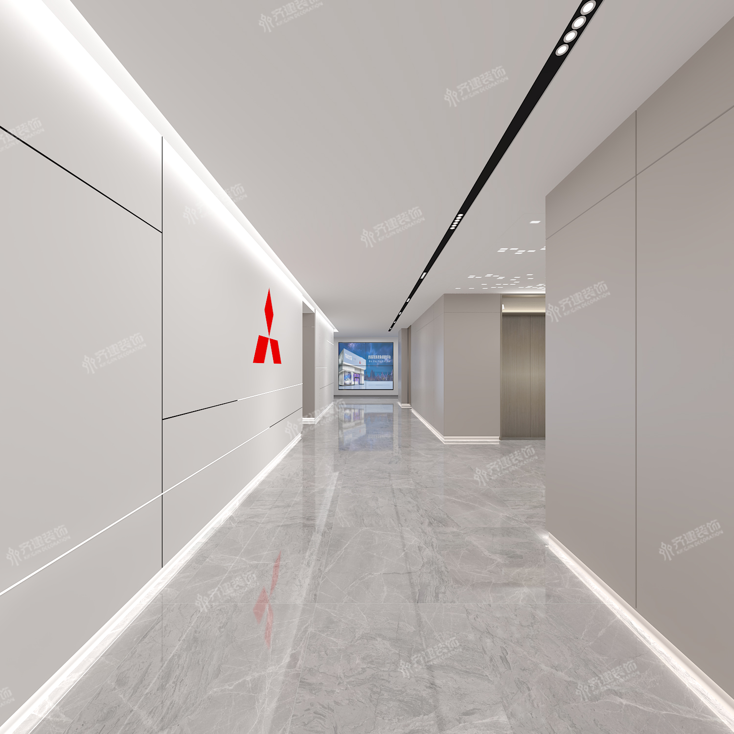 上海三菱重工空调办公室电梯厅1装修设计