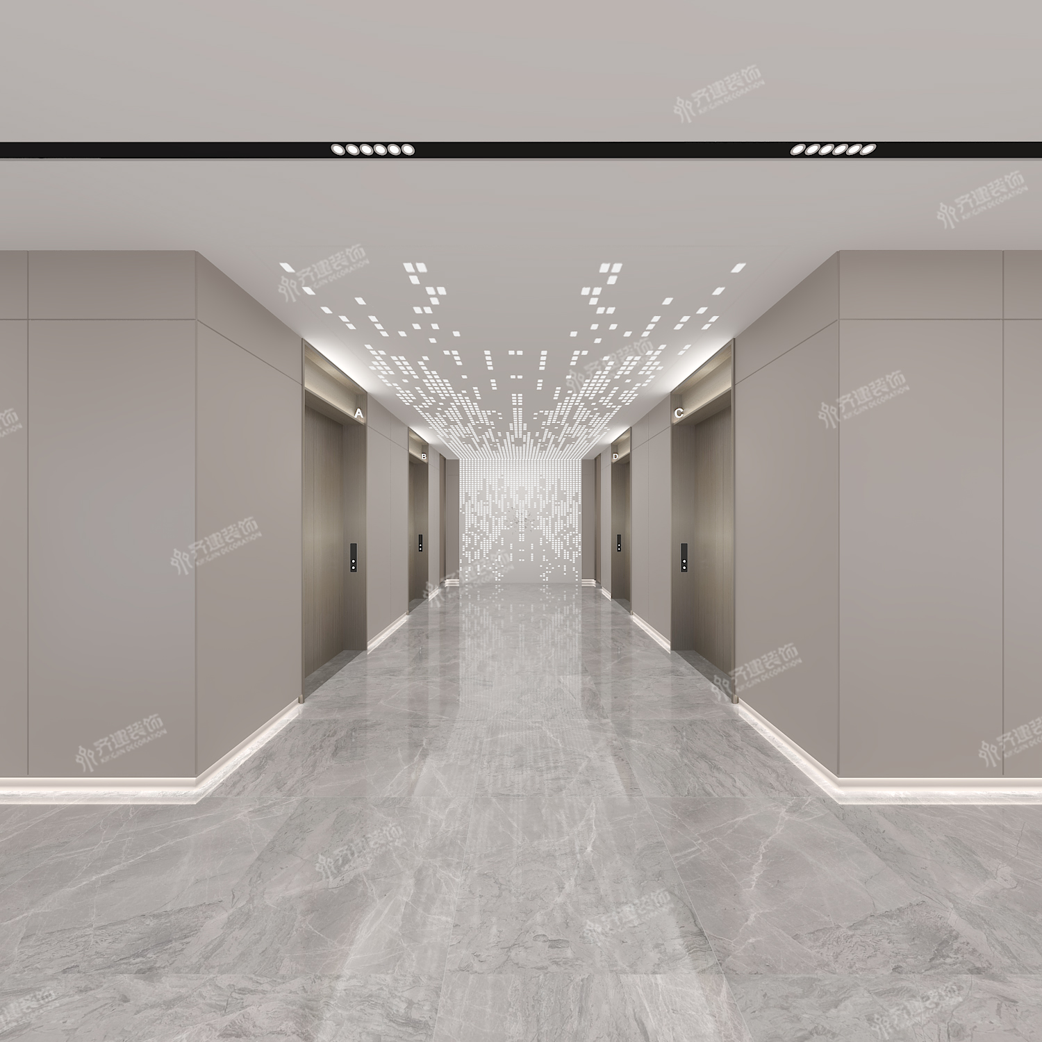 上海三菱重工空调办公室电梯厅装修设计