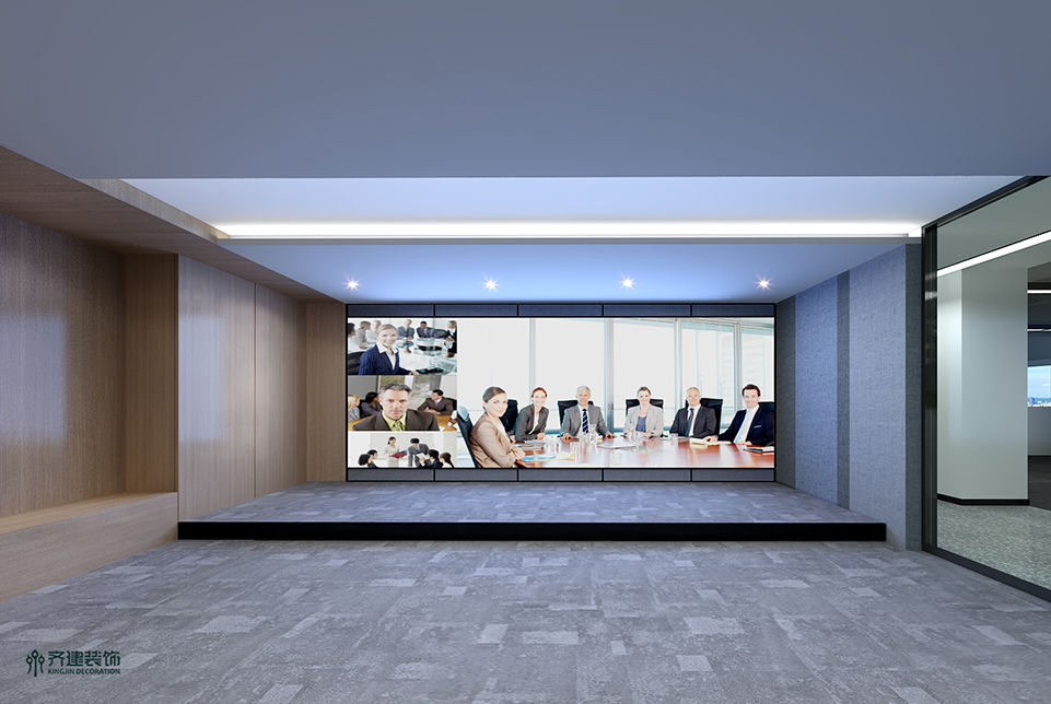 上海德马物流办公室拼接屏展厅装修设计效果图