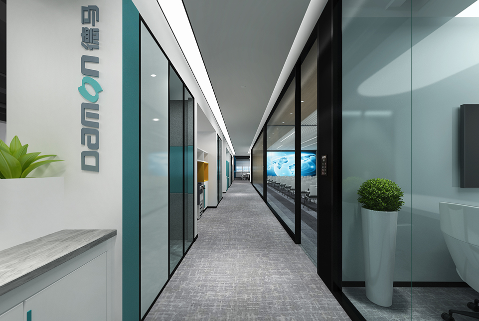 上海德马物流办公室走廊装修设计效果图