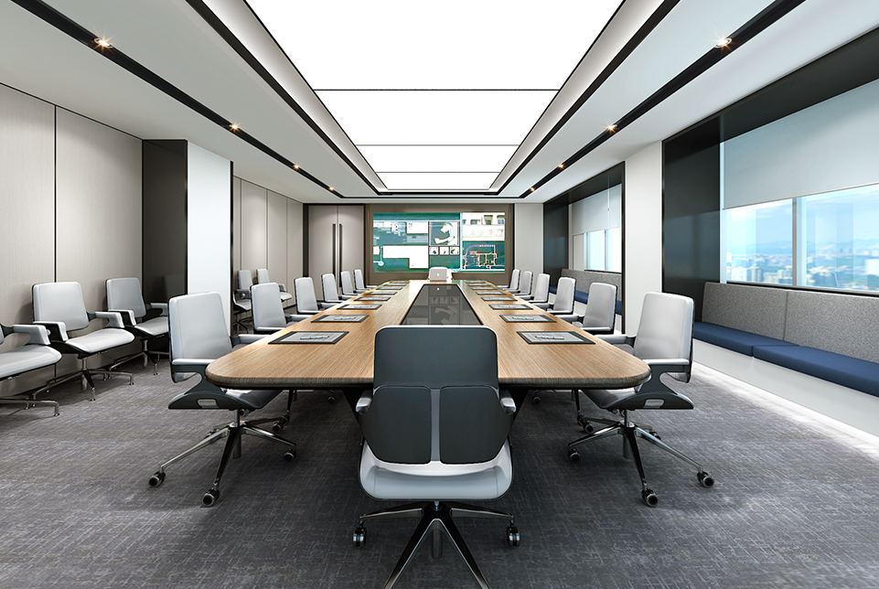 上海德马物流2L大型办公会议室装修设计效果图